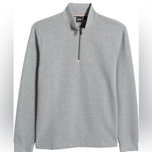 BOSS Sidney Ottoman Knit Quarter Zip Sweatshirt